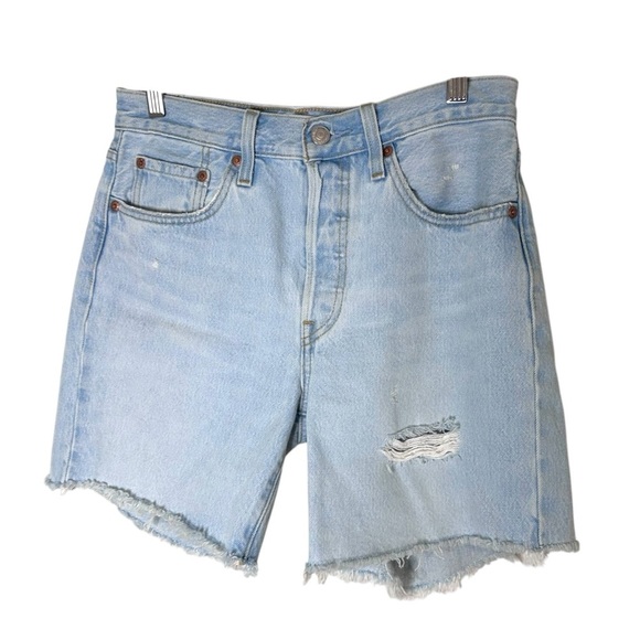 Levi's 501 Women's Mid Thigh Short Luxor Focus- Size 27 - Picture 6 of 13